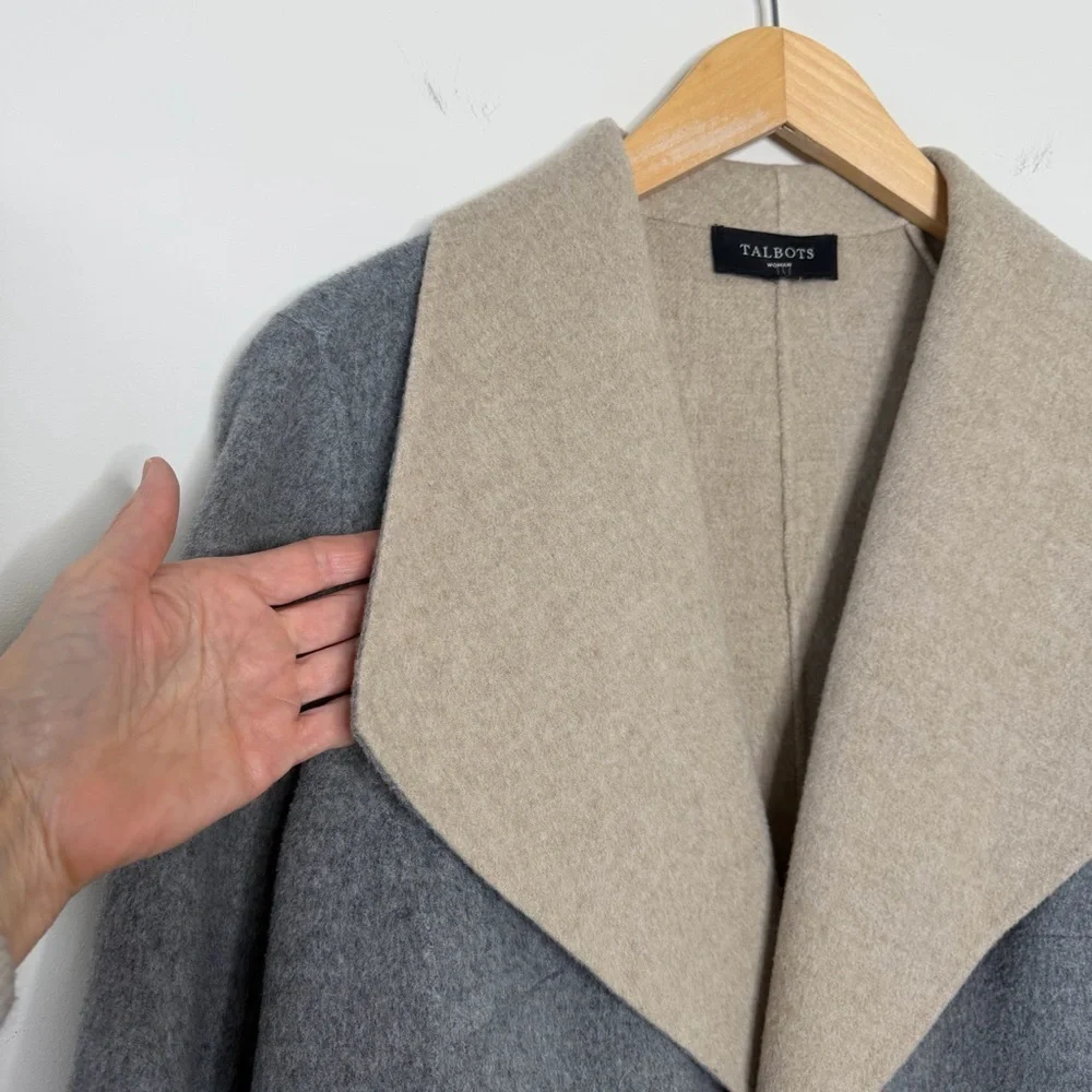 Talbots two-tone open front jacket Cardigan Wool  oversized lightweight Size 1X
